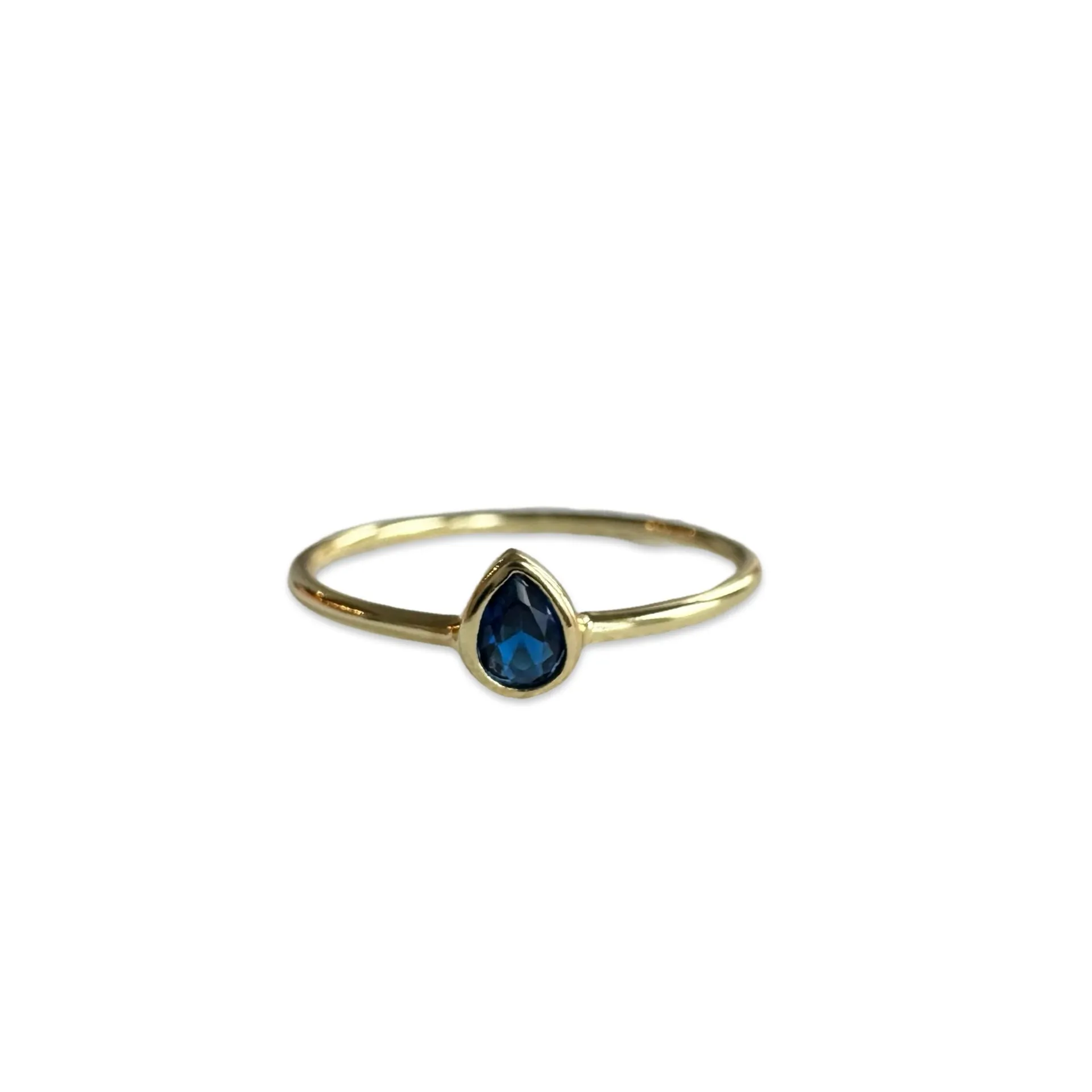 Amy Bezel Teardrop Birthstone Ring