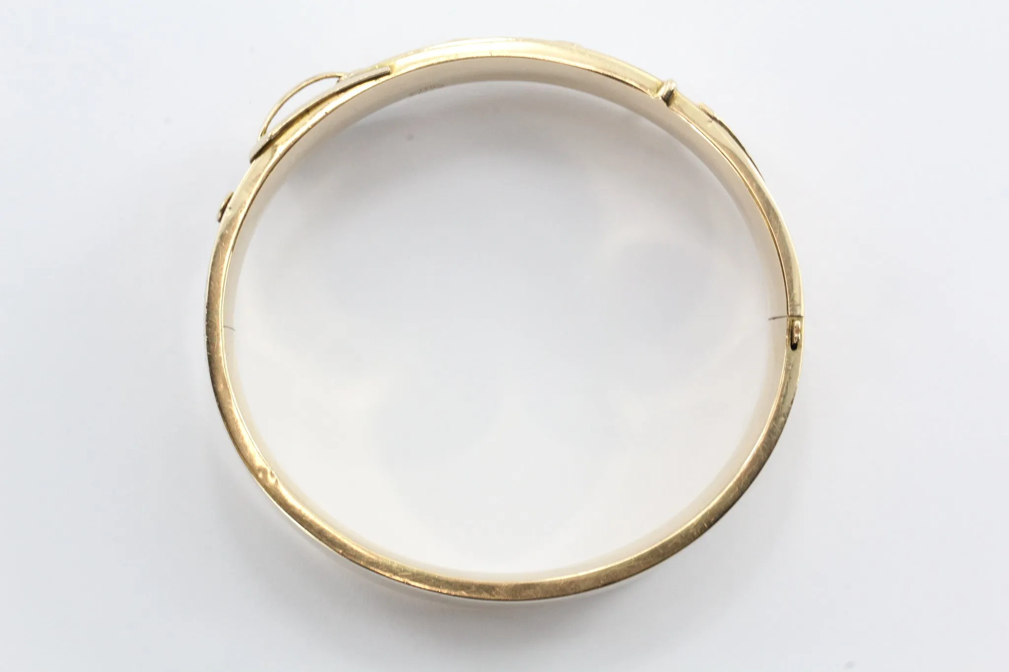 Antique 1918 Edwardian 14K Gold Belt Buckle Large Chunky Bangle Bracelet