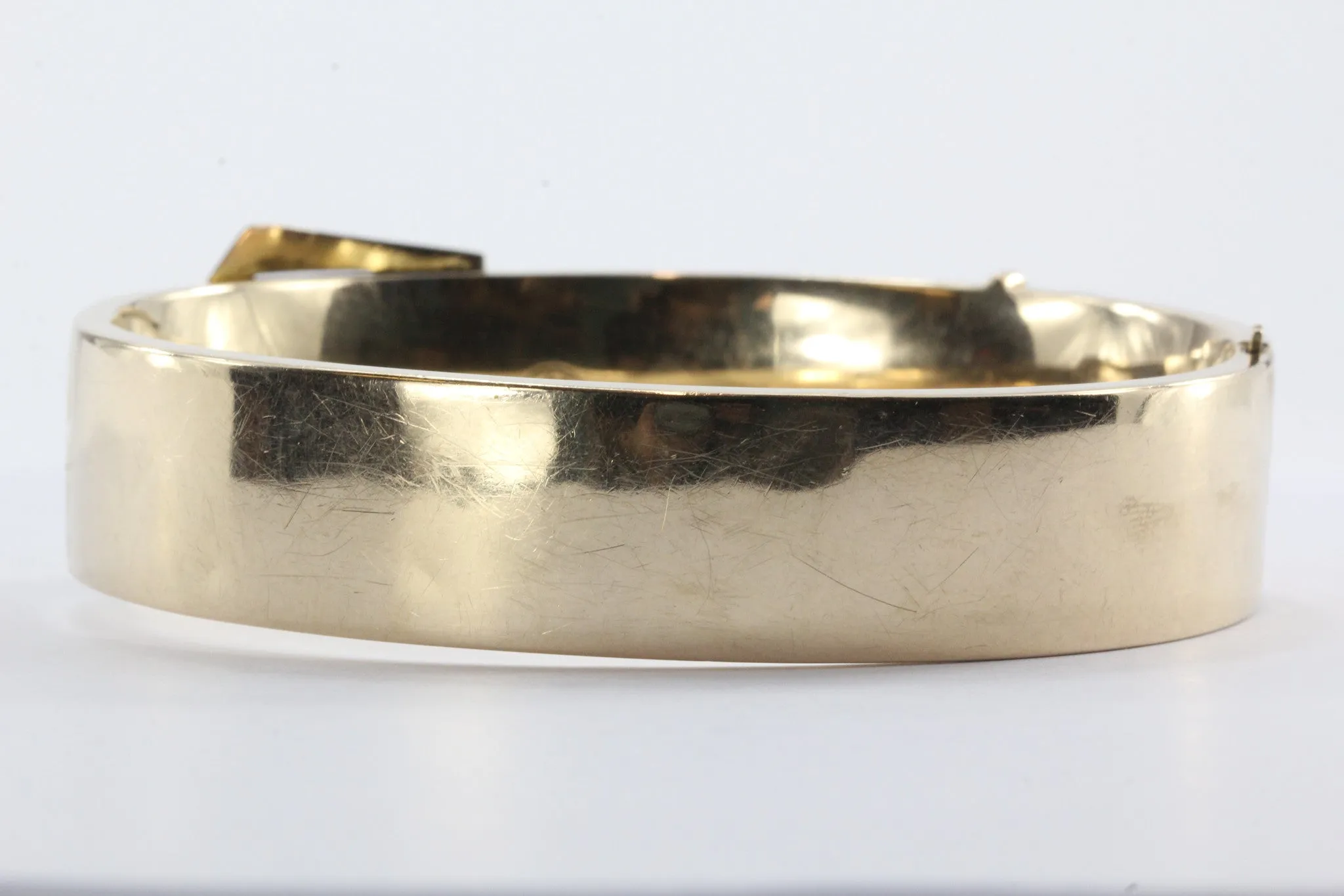 Antique 1918 Edwardian 14K Gold Belt Buckle Large Chunky Bangle Bracelet