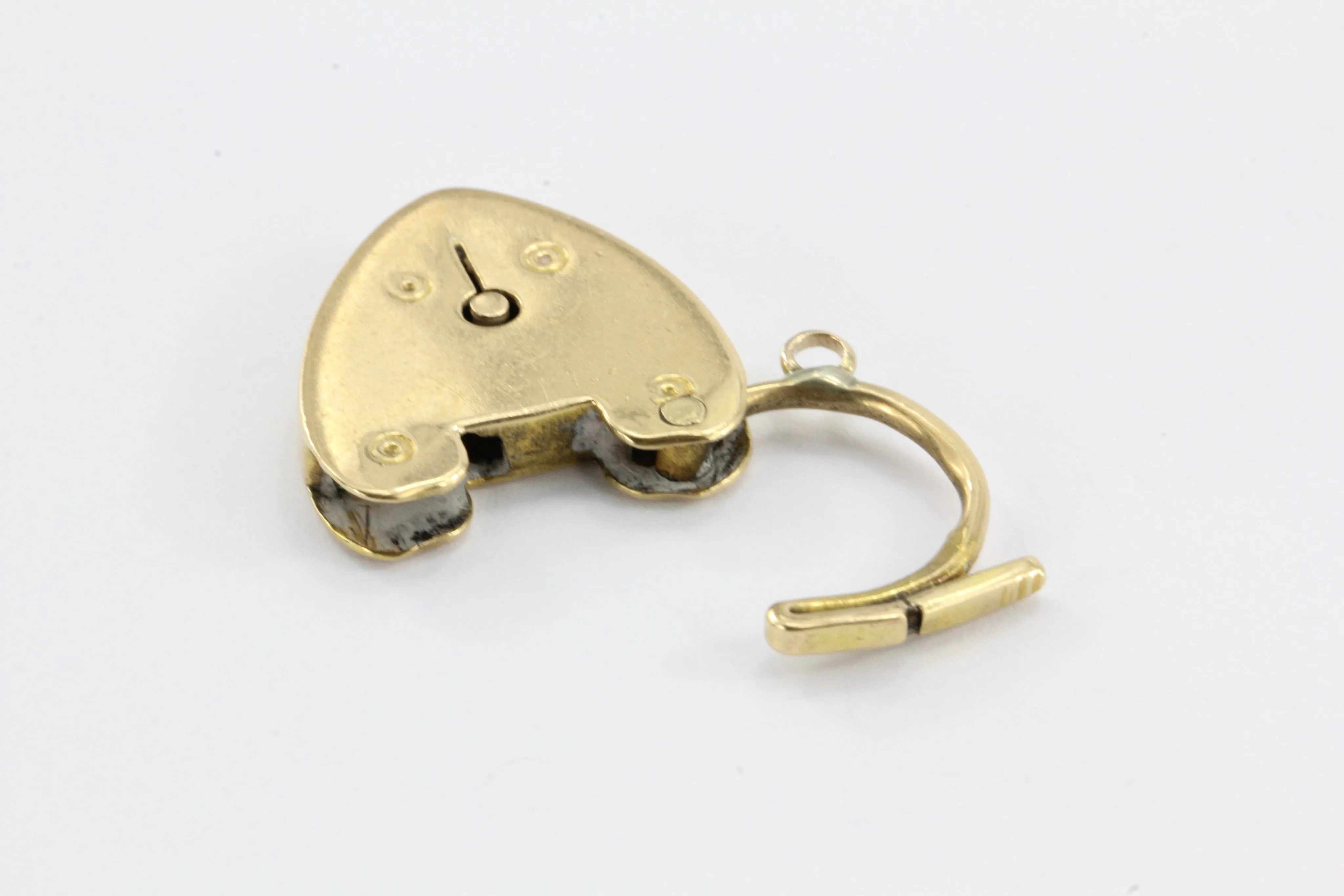 Antique English 18k Gold Heart Padlock Pendant / Charm