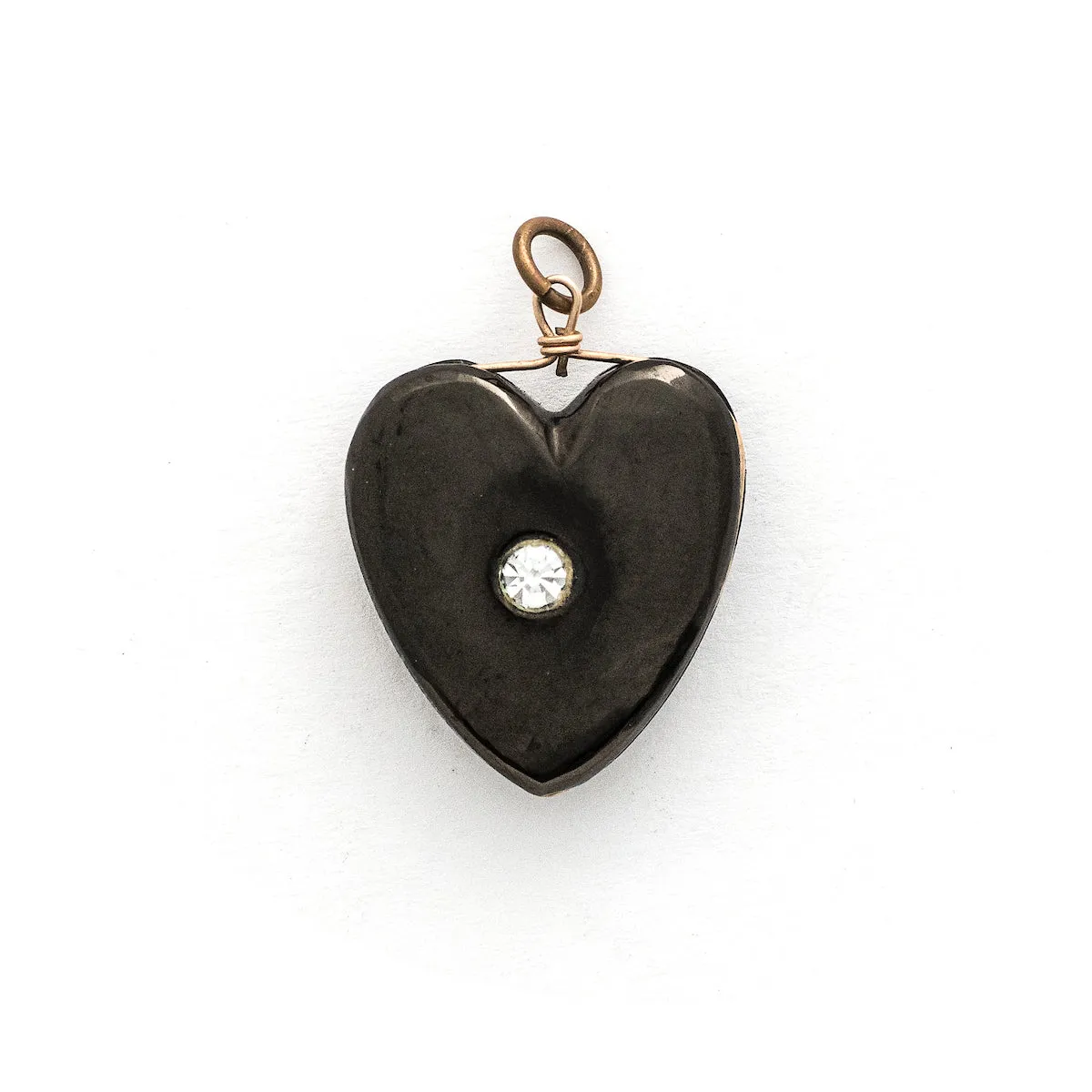 Antique Jet Heart Pendant