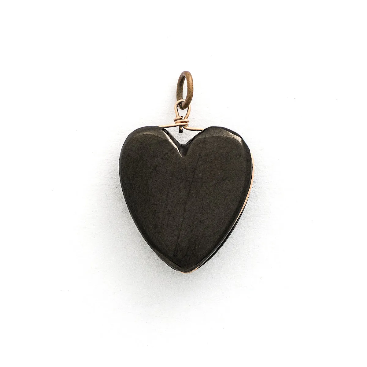 Antique Jet Heart Pendant