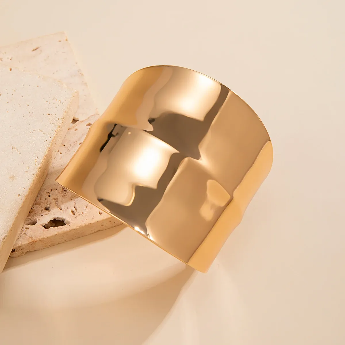 Asymmetric Wide Cuff Open Aesthetic Bracelet