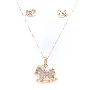 Baby Horse Toy Necklace Set with Earrings 51549