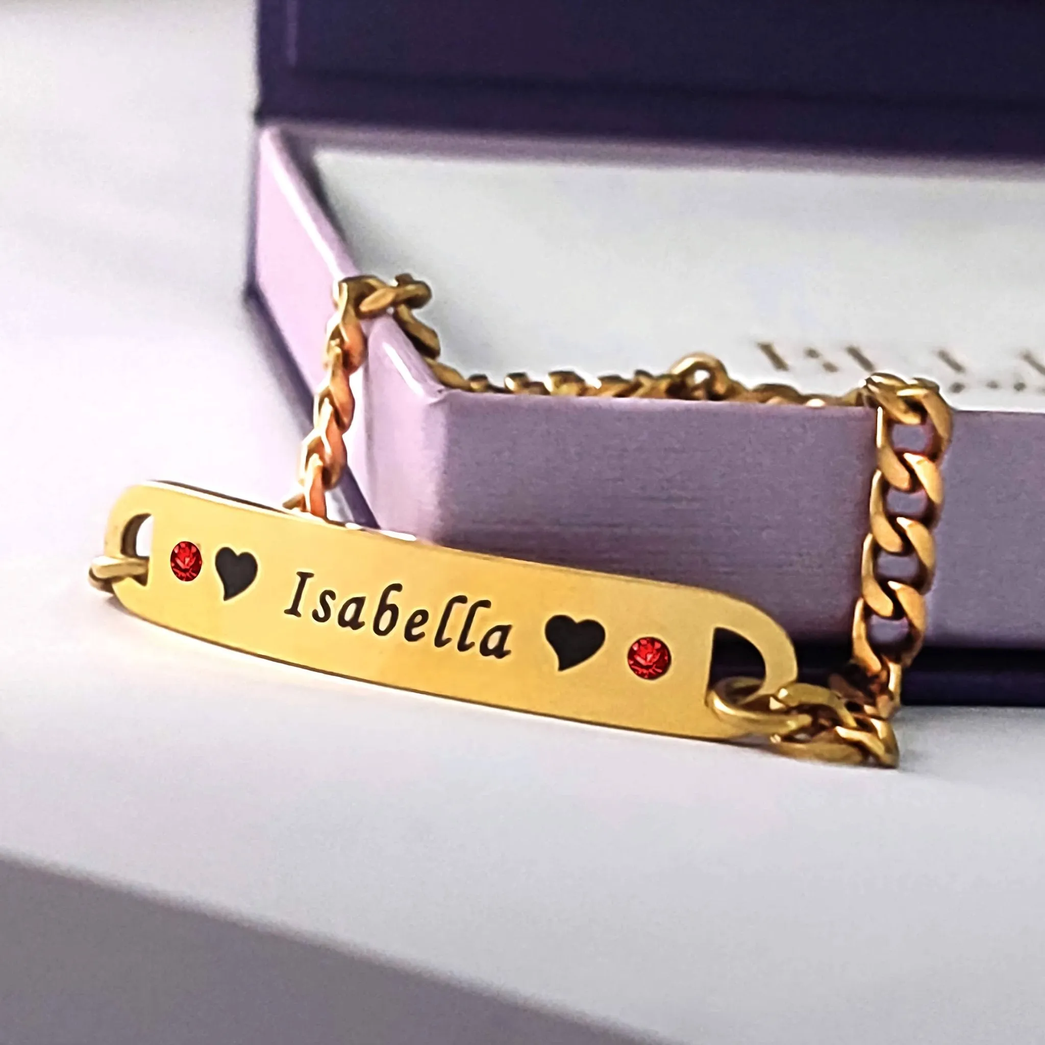 Bar Bracelet with Birthstones