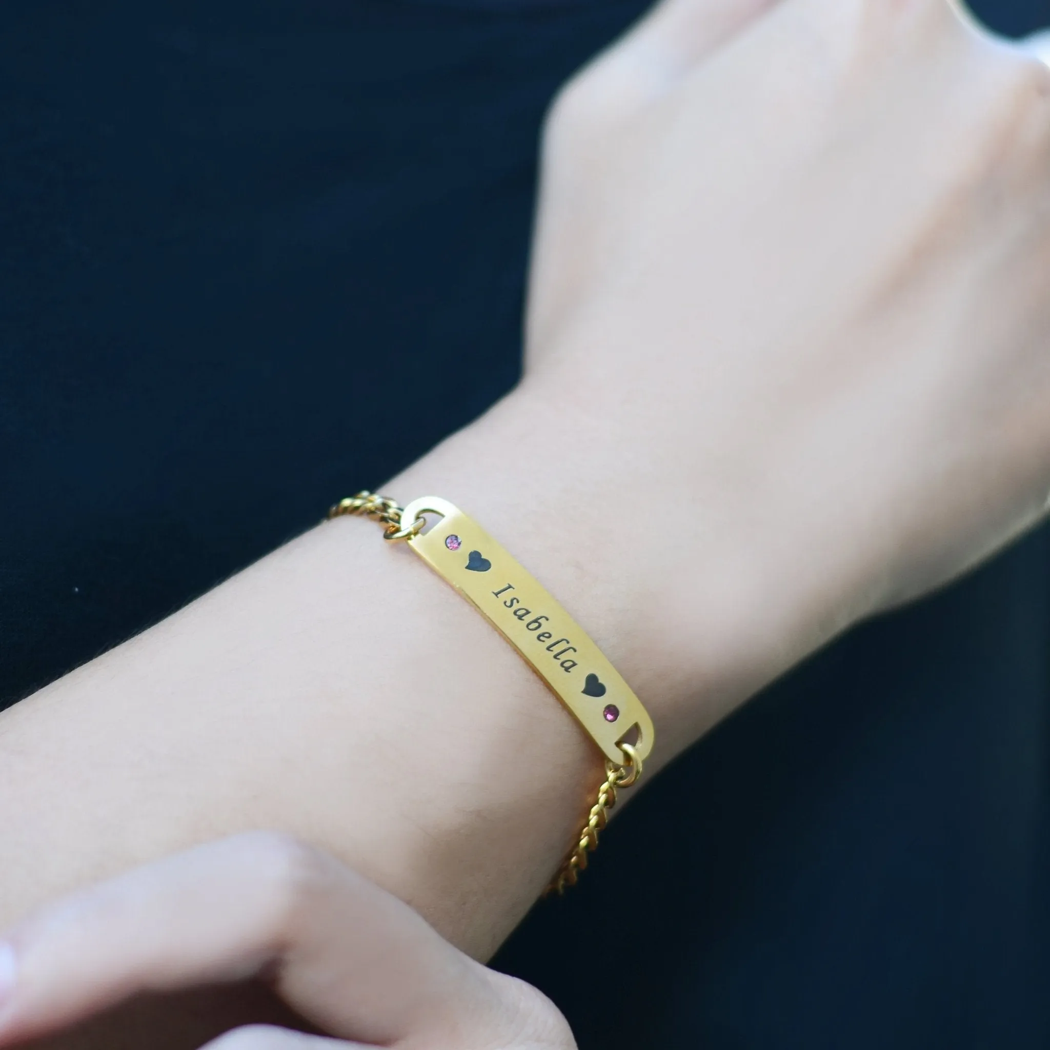Bar Bracelet with Birthstones