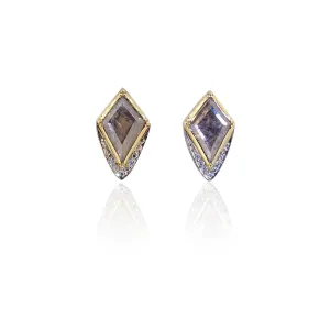 Barragan Kite Diamond Slice Pave Stud Earrings