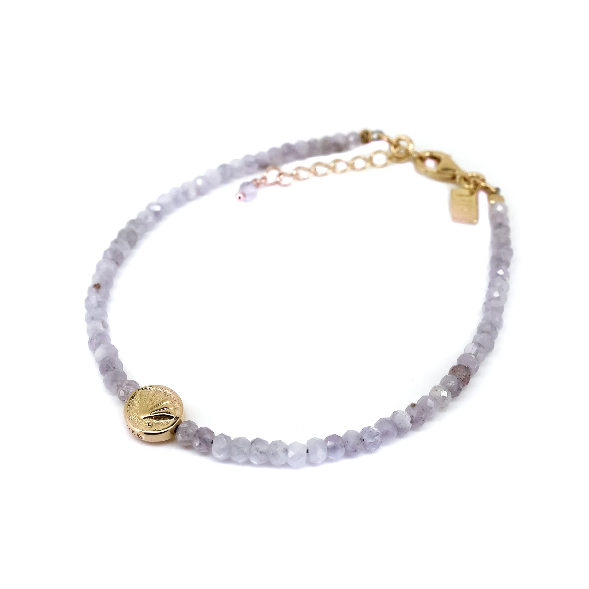 Beach Lavender Love Kunzite Gemstone Bracelet Gold