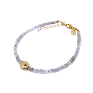 Beach Lavender Love Kunzite Gemstone Bracelet Gold