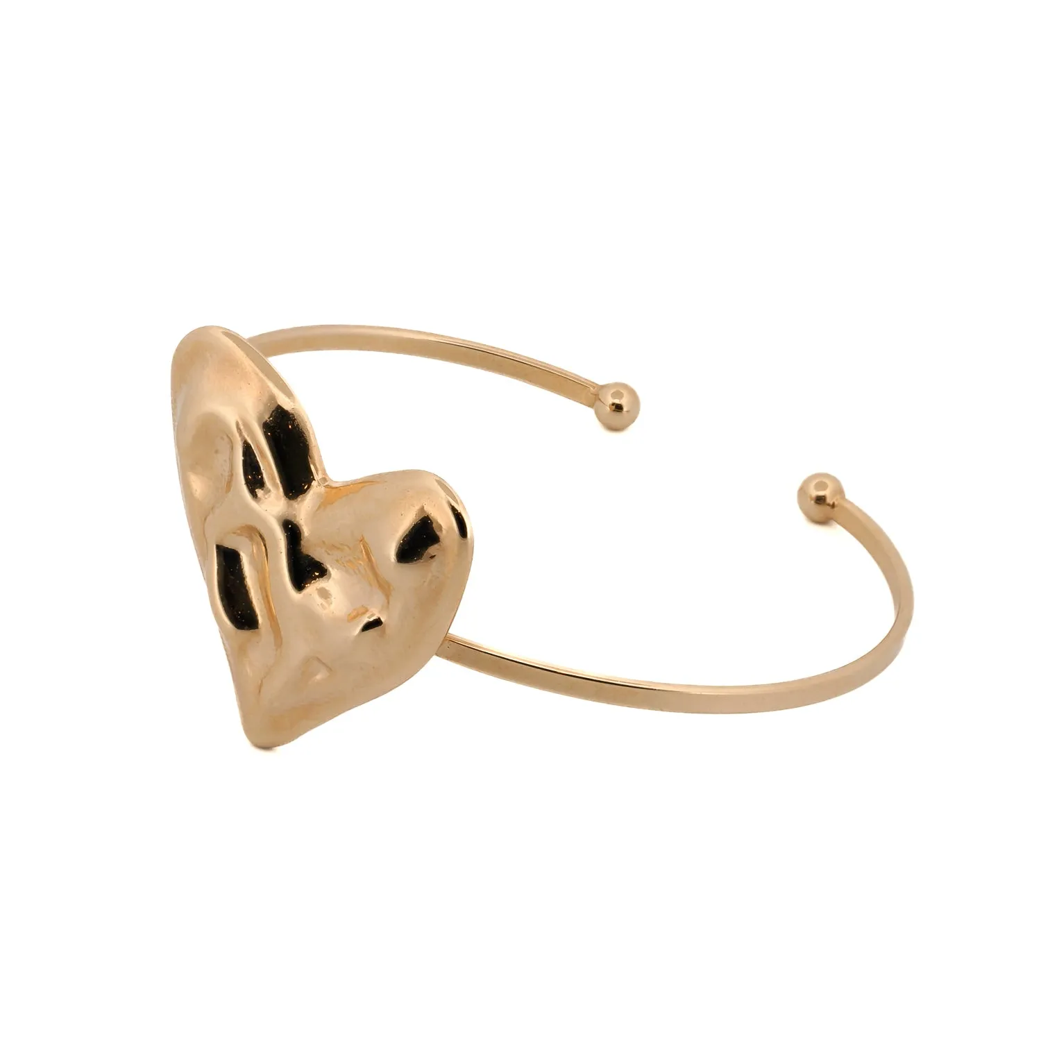 Big Love Gold Heart Cuff Bracelet