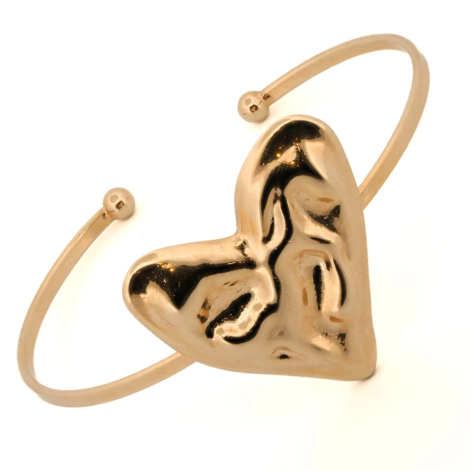 Big Love Gold Heart Cuff Bracelet