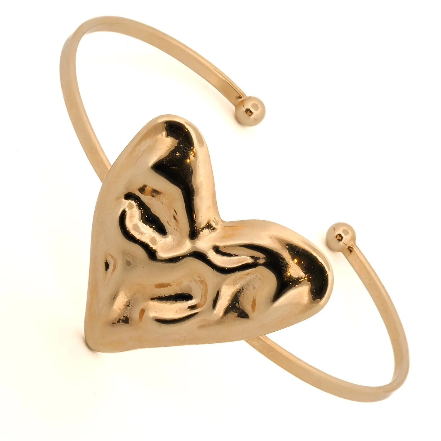 Big Love Gold Heart Cuff Bracelet