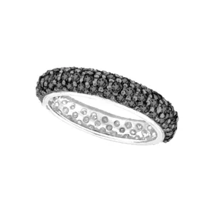 BLACK DIAMOND ETERNITY RING, 14K WHITE GOLD 14K GOLD (1.5 CTW)