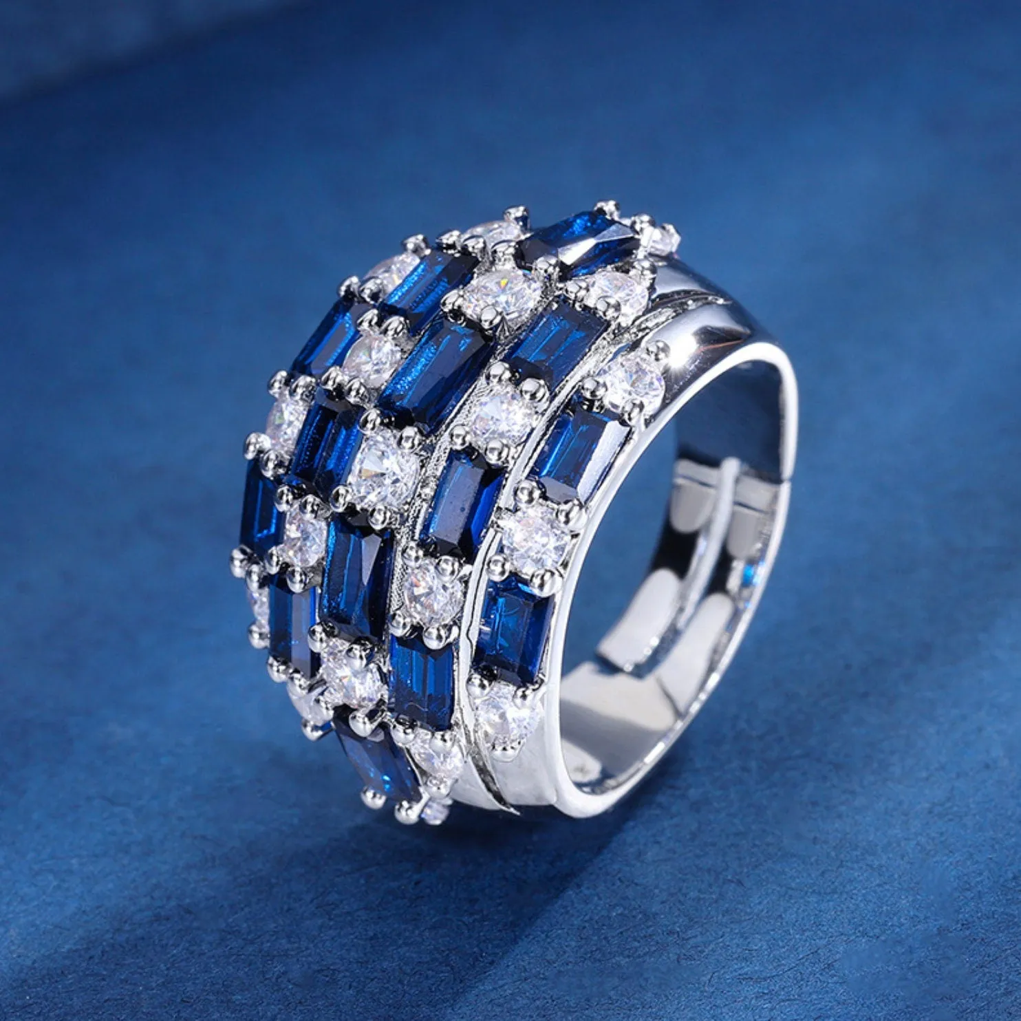 Blue Diamond Ring | Blue Diamond Ring | Womens Blue Diamond Ring | Mens Diamond Ring | Womens Big Ring | Blue Diamond Ring