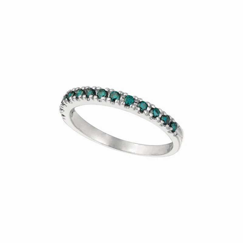 BLUE DIAMOND STACKABLE RING, 14K WHITE GOLD 14K GOLD (0.25 CTW)