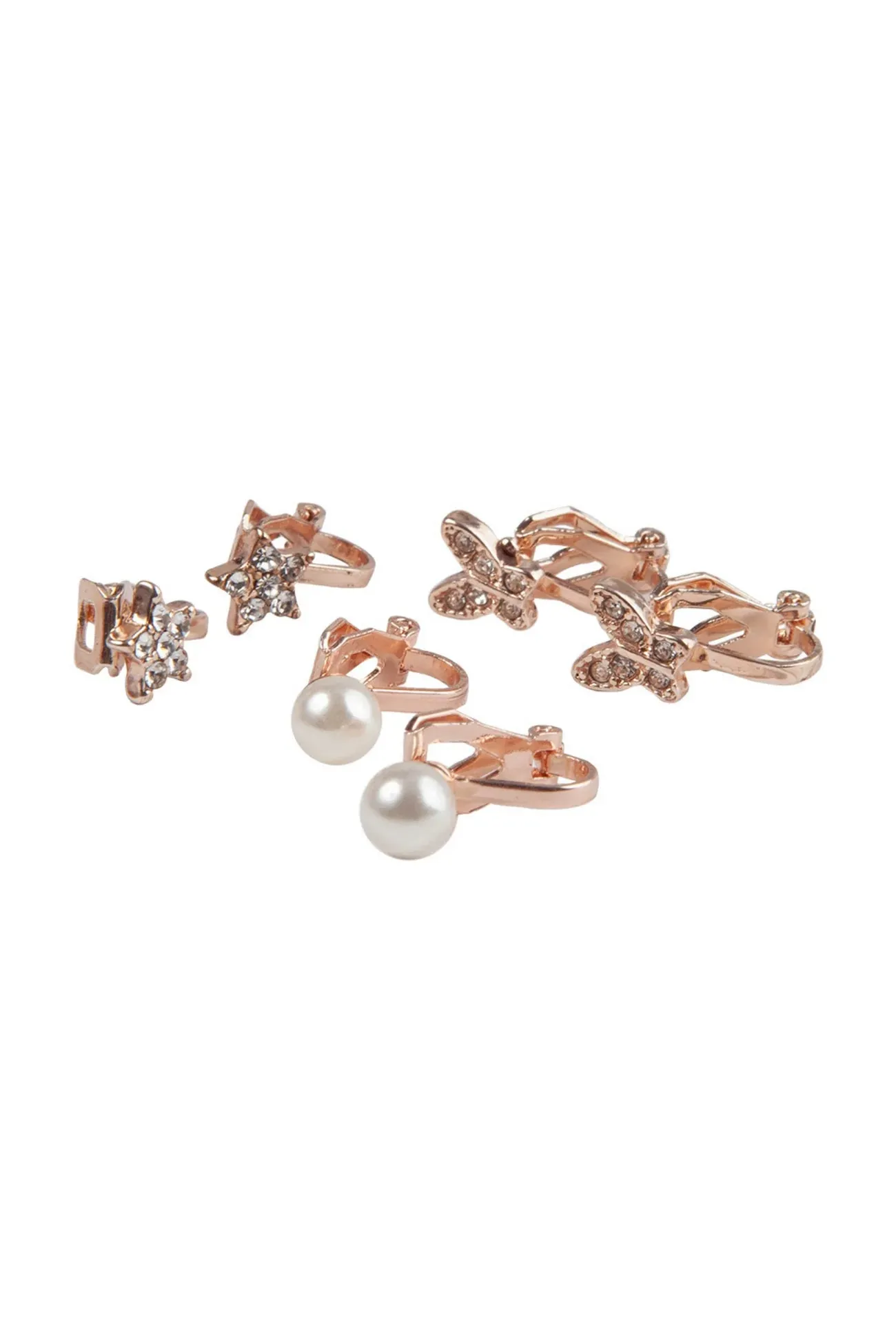 Boutique Dazzle Clip On Earrings, Star, Pearl and Butterfly