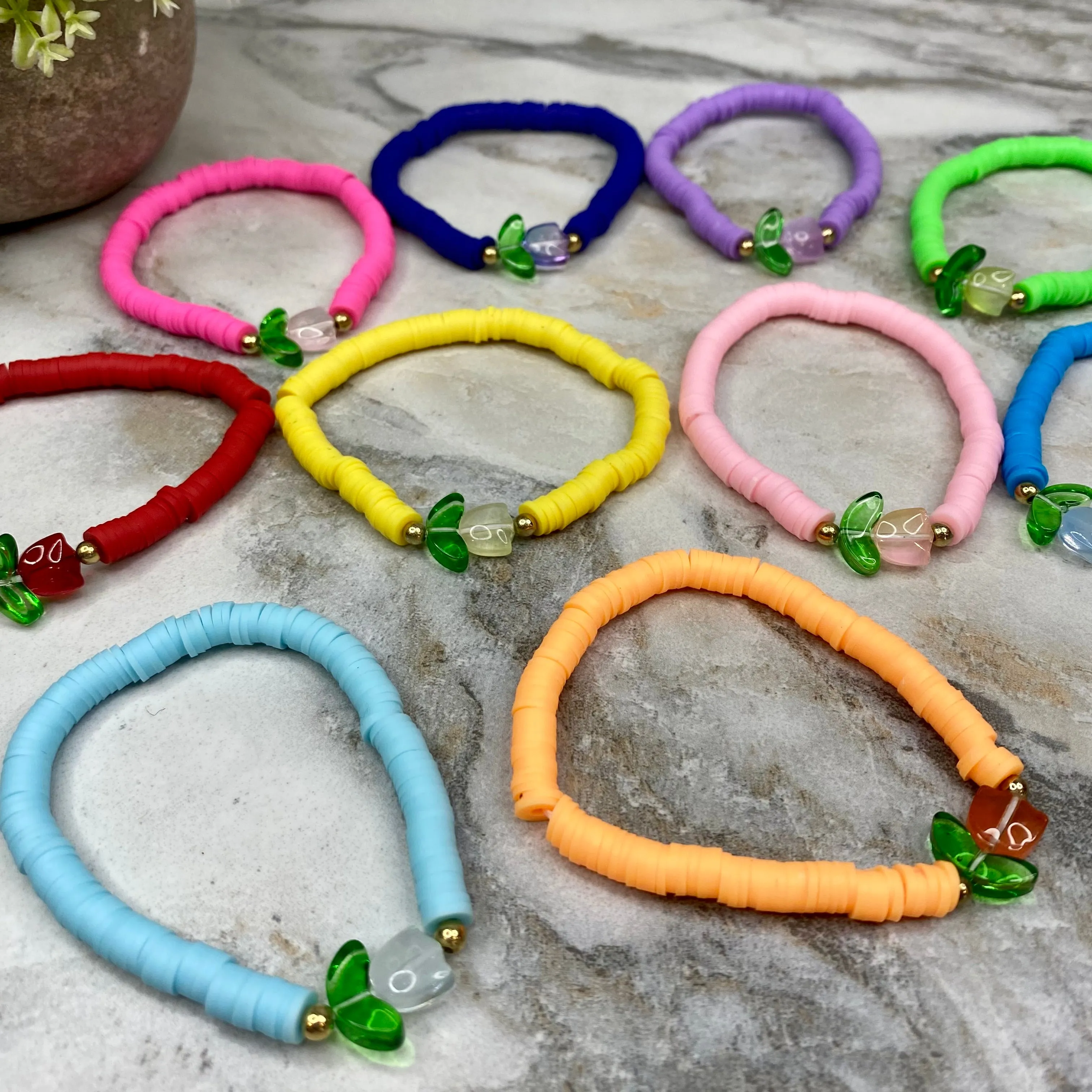 Bracelet - Clay   Bead - Flower