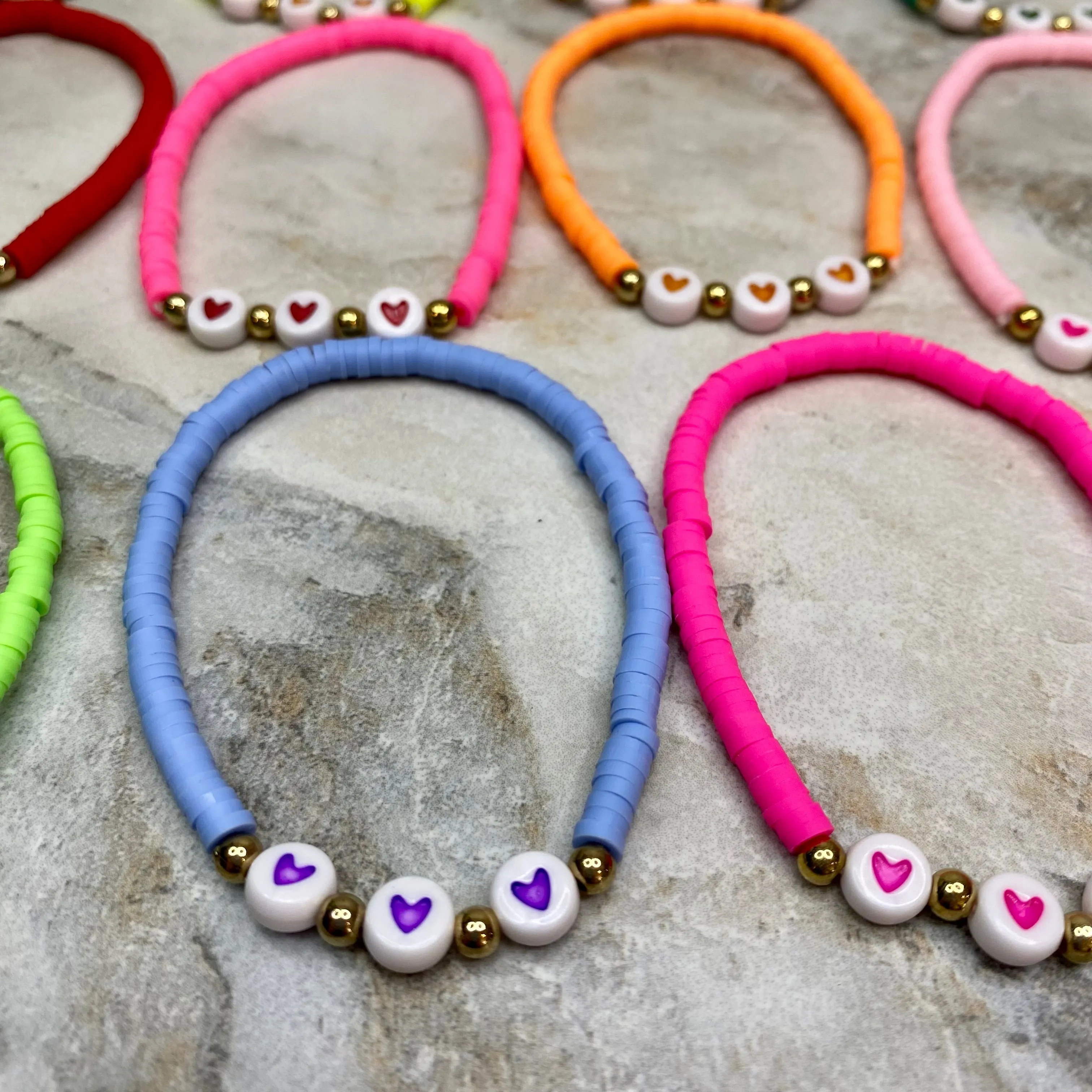 Bracelet - Clay   Bead - Hearts