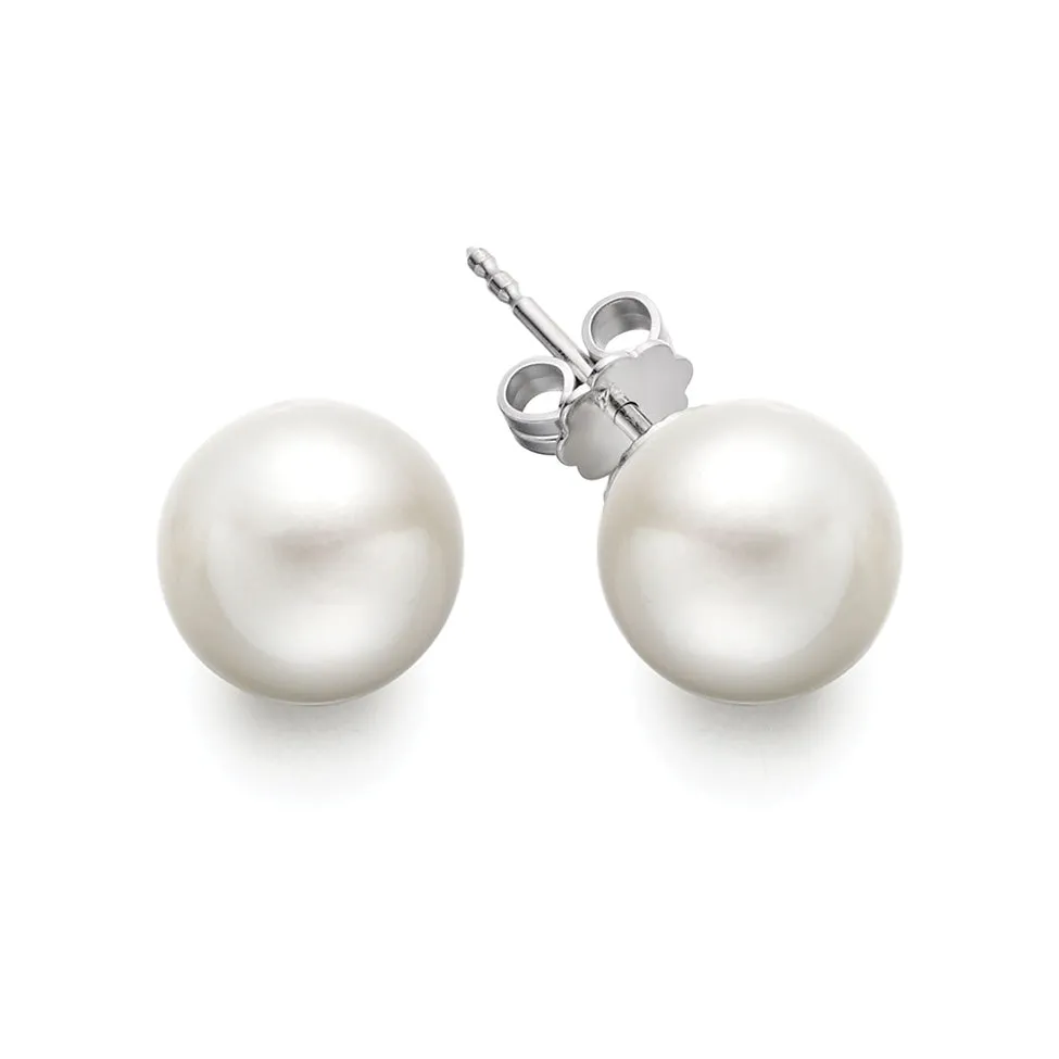 Bremer Jewelry 7.5-8.0mm Akoya Cultured Pearl Stud Earrings in 14K White Gold