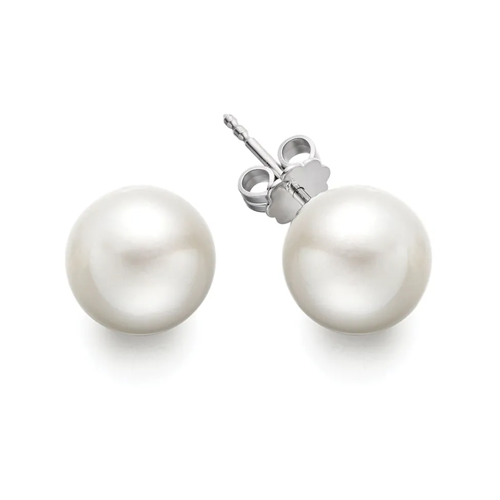 Bremer Jewelry 8.0-8.5mm Akoya Cultured Pearl Stud Earrings in 14K White Gold