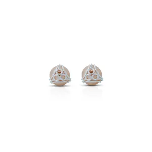 Brown Pearl Silver Stud Earrings