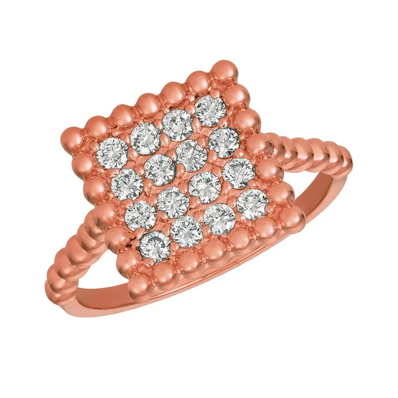 ‘BUBBLE CLUSTER SQUARE’ DIAMOND RING 14K GOLD (0.5 CTW)