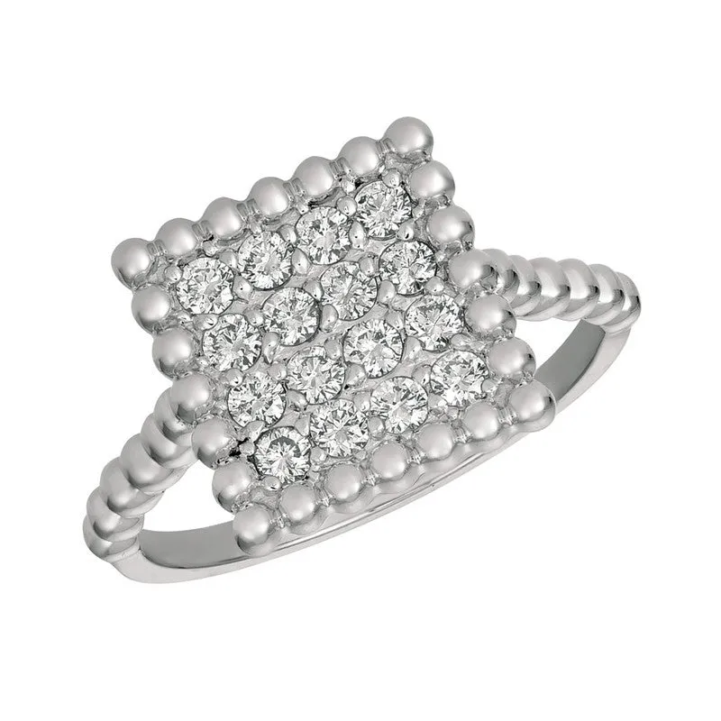 ‘BUBBLE CLUSTER SQUARE’ DIAMOND RING 14K GOLD (0.5 CTW)