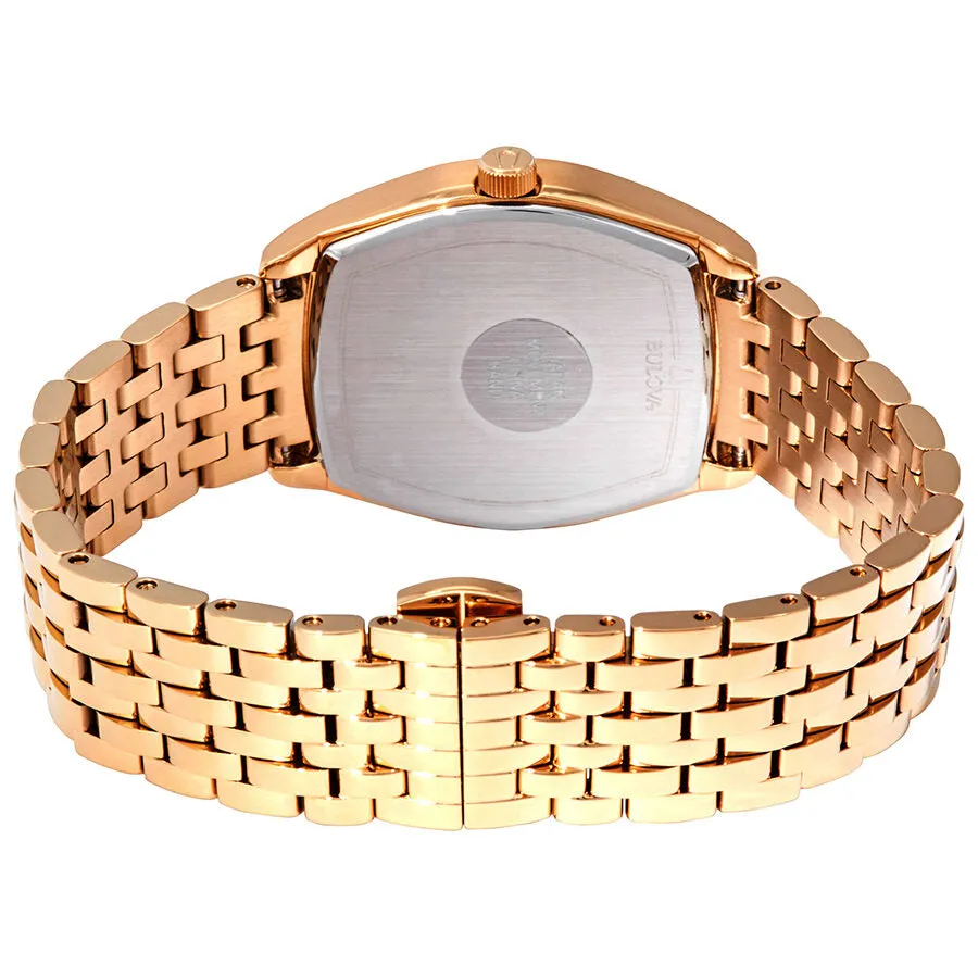 Bulova Ambassador White Dial Yellow Gold-tone Ladies Watch 97M116