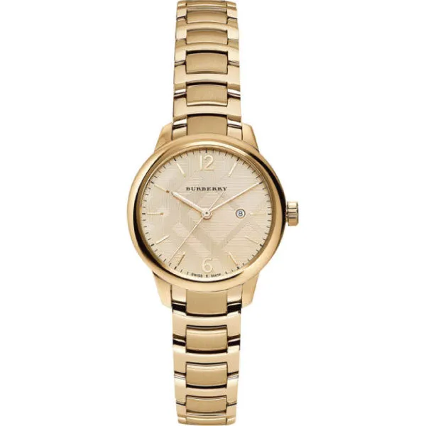 Burberry Gold Stainless Steel Gold Dial Quartz Watch for Ladies - BU10109