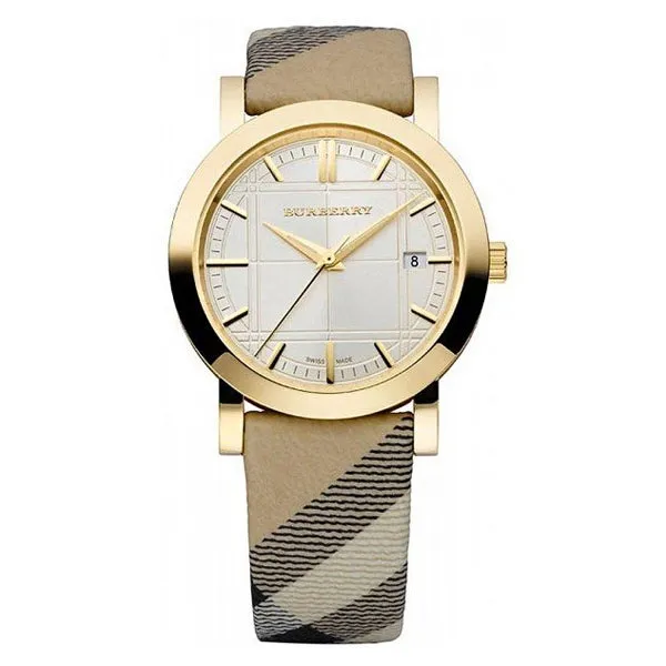 Burberry Multicolor Leather Strap Silver Dial Quartz Watch for Ladies - BU1398