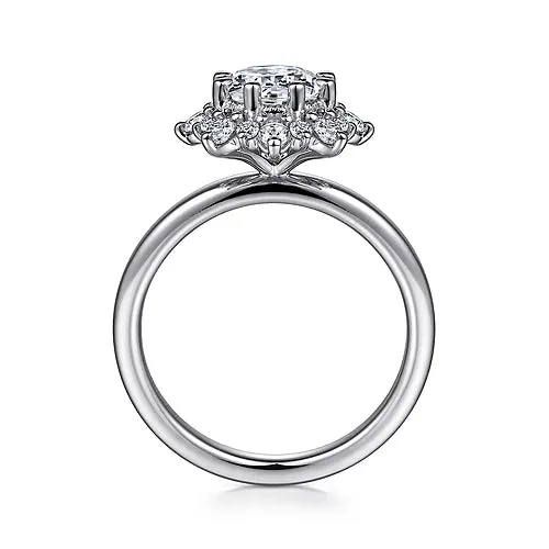 Bursting Halo Round Diamond Engagement Ring Mounting