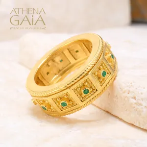 Byzantine Embroidery Rope Border Block Ring