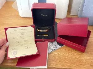 Cartier Love Bracelet 18K Yellow Gold Size 19 With Boxes and Papers