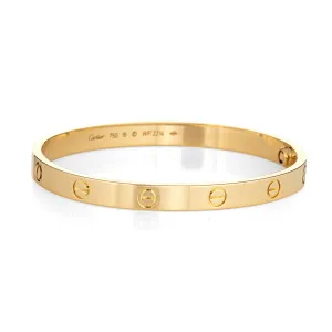 Cartier Love Bracelet Sz 18 18k Yellow Gold Pre Owned Signed New Screw System