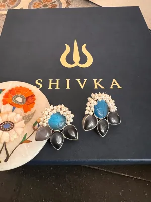 Carved Stone Bee Studs