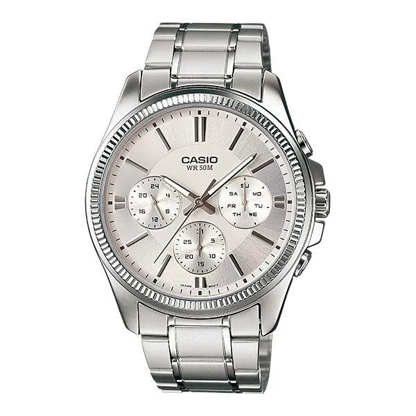 Casio Silver Stainless Steel Silver Dial Quartz Watch for Gents - MTP-1375-7AVDF