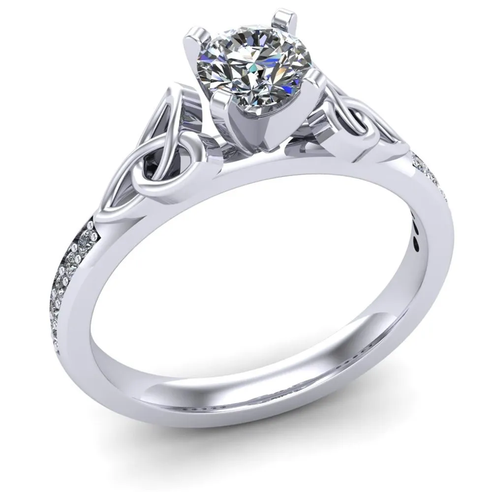 Celtic Engagement Ring AYLIN-1-WHITE-ROUND