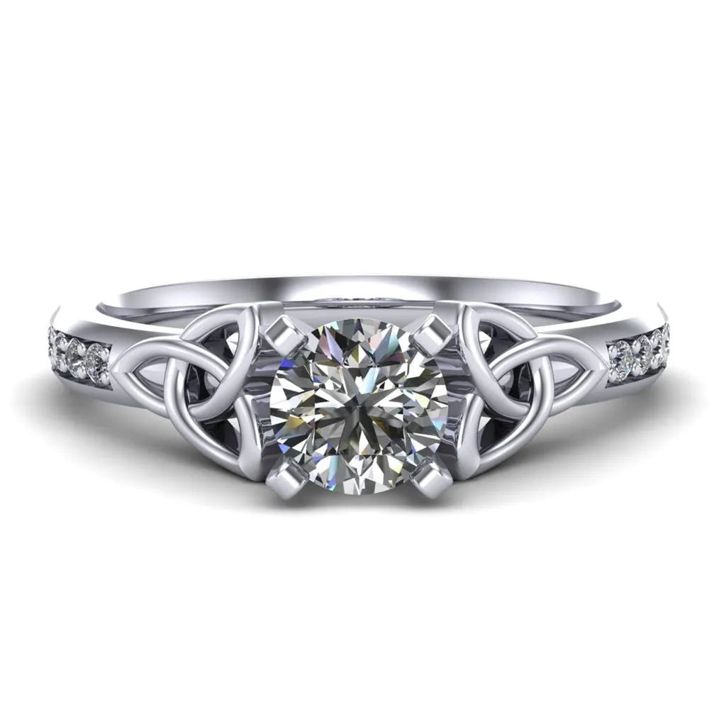 Celtic Engagement Ring AYLIN-1-WHITE-ROUND