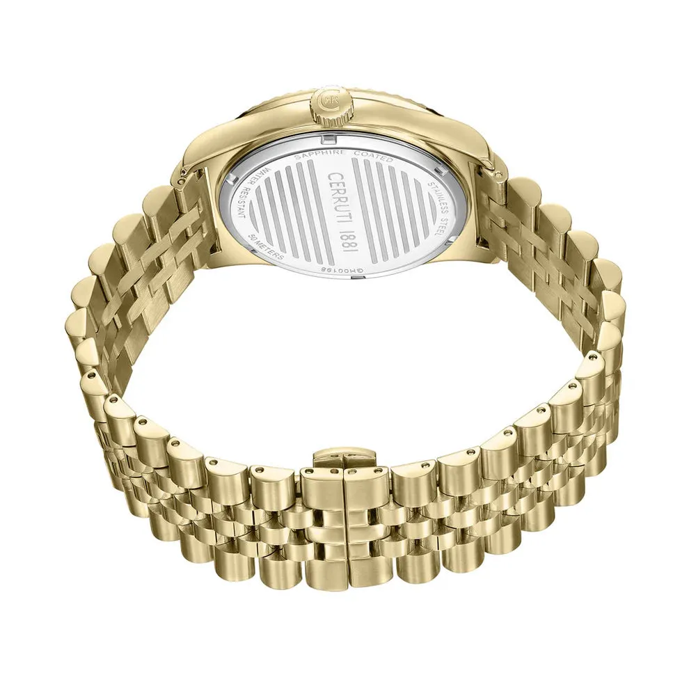 Cerruti 1881 Baccio Gents Green Dial Gold-Tone Stainless Steel Watch