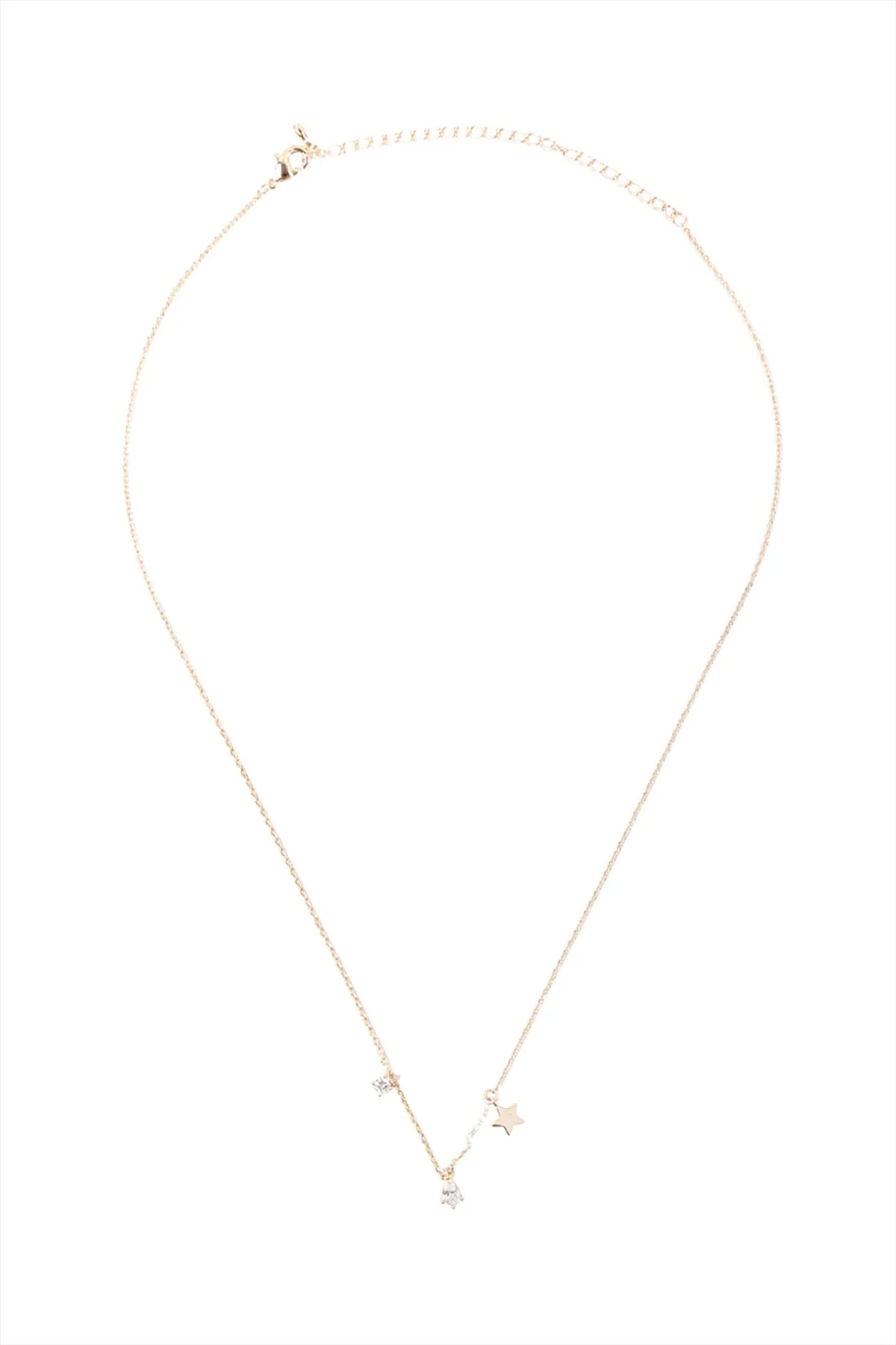 CHARM STAR RHINESTONE CHAIN NECKLACE