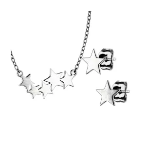 Children and Teens' Necklace and Earrings Set:  Surgical Steel Star Necklace and Earrings Set