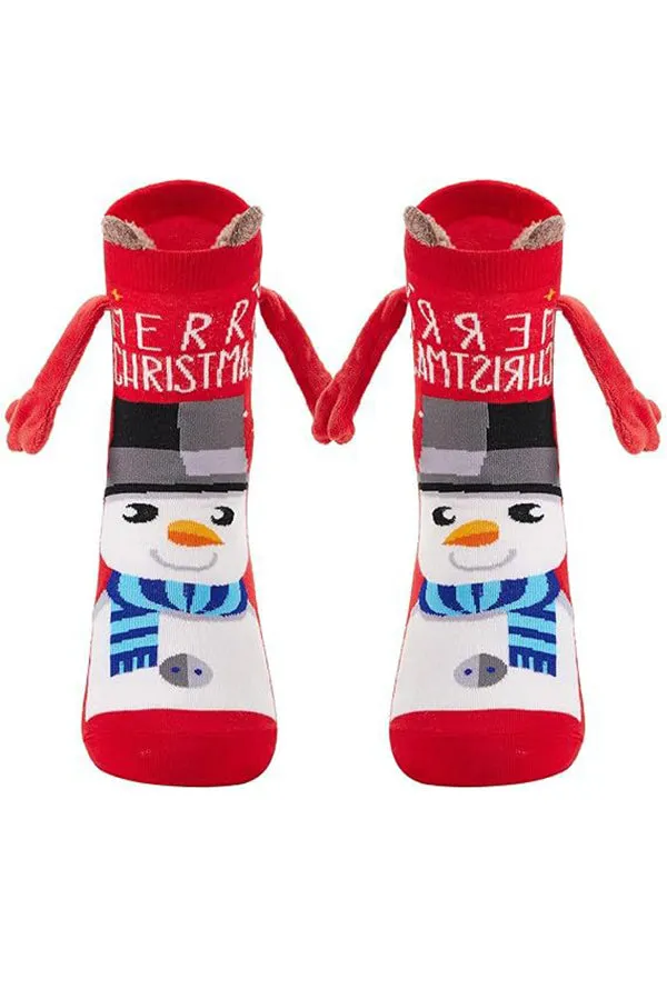 Christmas Cute Couple Magnetic Socks