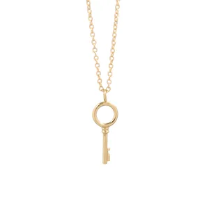 Circle Key Necklace - 14k Yellow Gold