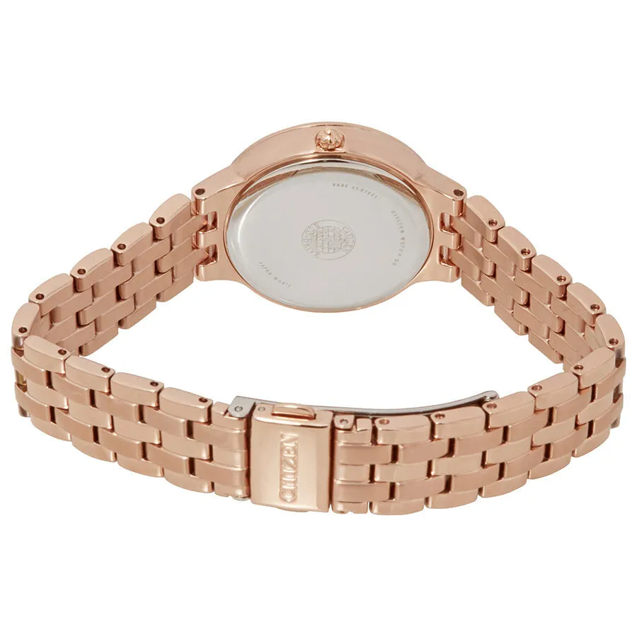 Citizen Silhouette Crystal Pink Gold Dial Ladies Watch FE2083-58Q