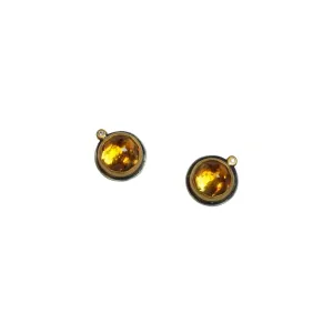 Citrine and Diamond Studs