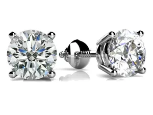 Classic Four Prong Diamond Diamond Studs with 0.76 ct.(finished) 4.6mm