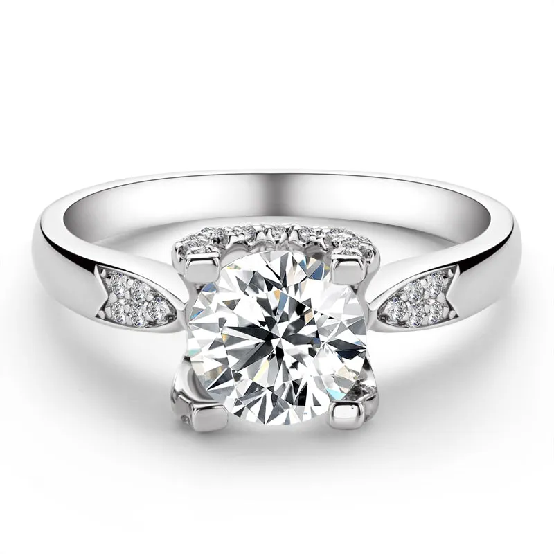 Classic Round Cut Moissanite Diamond Micro Setting Solitaire Ring