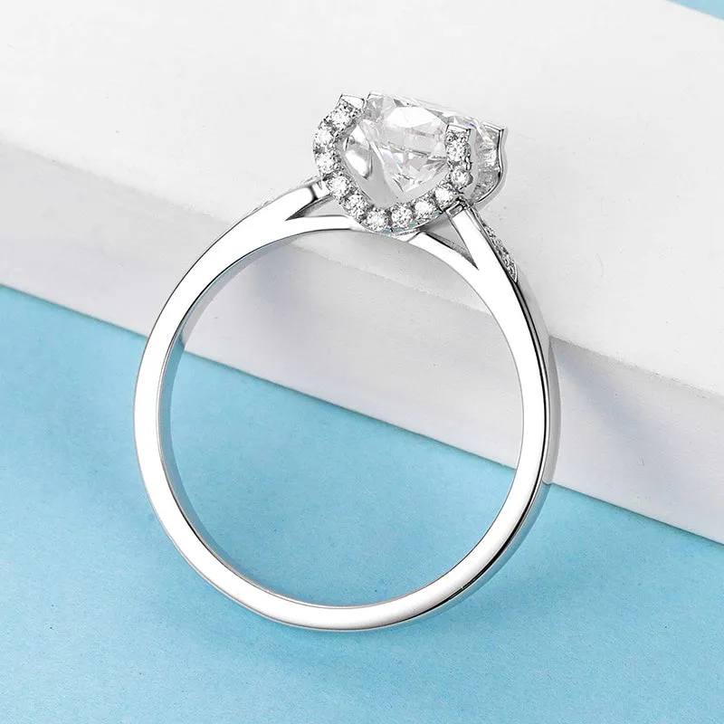Classic Round Cut Moissanite Diamond Micro Setting Solitaire Ring