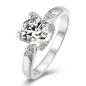 Classic Round Cut Moissanite Diamond Micro Setting Solitaire Ring