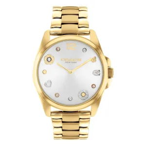 Coach Greyson Gold Stainless Steel Silver Dial Quartz Watch for Ladies - 14504022